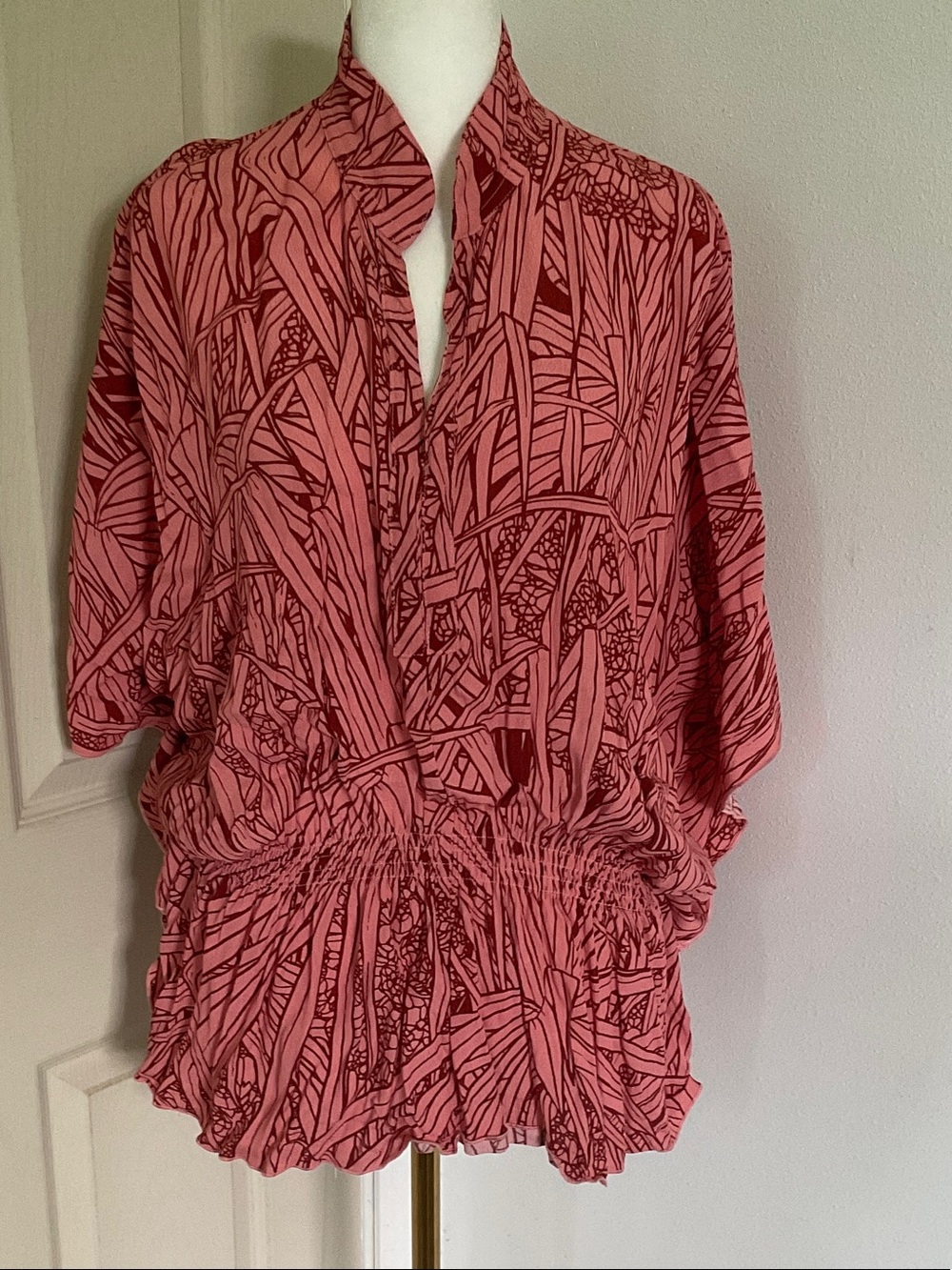 Blouson Top with elastic waistband